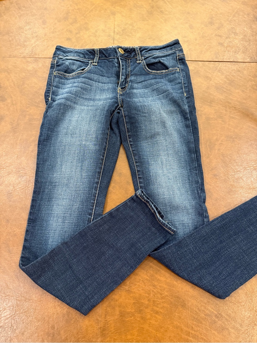 American Eagle Women’s Mid-Rise Dark Blue Jeans Size 6 Jegging Stretch Denim